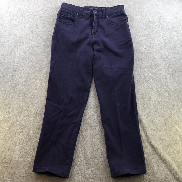 Gloria Vanderbilt Womens Jeans Size 4 Petite Amanda Straight Purple Denim Casual - Picture 13 of 14